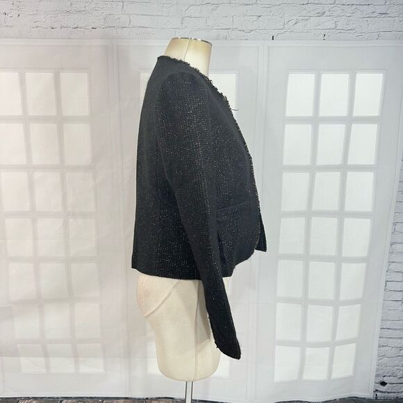 Joe’s black tweed bronze metallic grey hem jacket size medium - Picture 5 of 11
